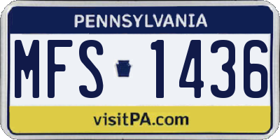 PA license plate MFS1436