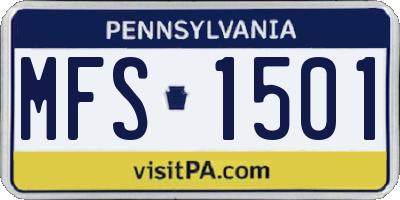 PA license plate MFS1501
