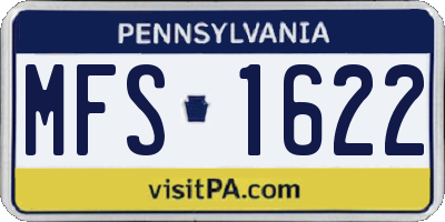 PA license plate MFS1622
