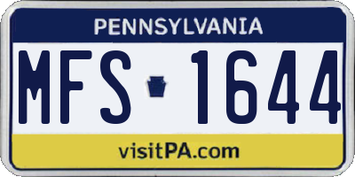 PA license plate MFS1644
