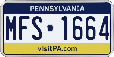 PA license plate MFS1664