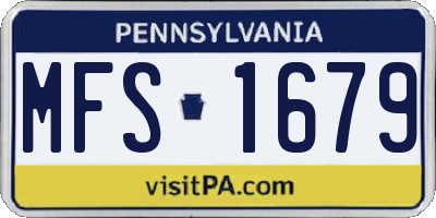PA license plate MFS1679
