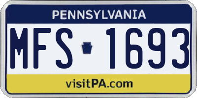 PA license plate MFS1693
