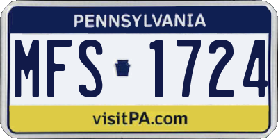 PA license plate MFS1724