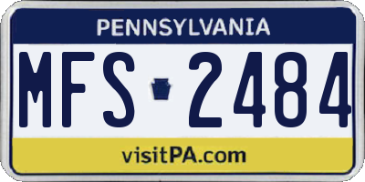 PA license plate MFS2484