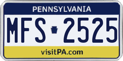 PA license plate MFS2525