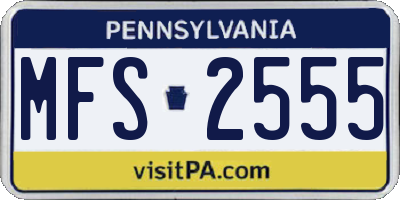 PA license plate MFS2555