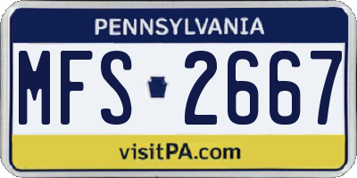 PA license plate MFS2667