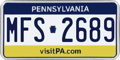PA license plate MFS2689