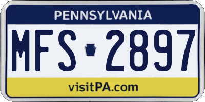 PA license plate MFS2897