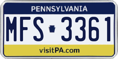 PA license plate MFS3361