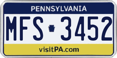 PA license plate MFS3452