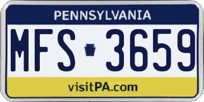 PA license plate MFS3659