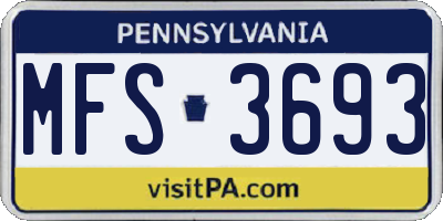 PA license plate MFS3693