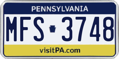 PA license plate MFS3748