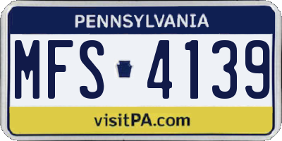 PA license plate MFS4139
