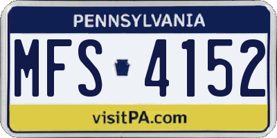 PA license plate MFS4152