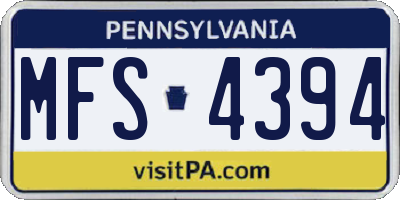 PA license plate MFS4394