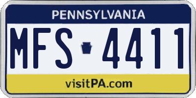 PA license plate MFS4411