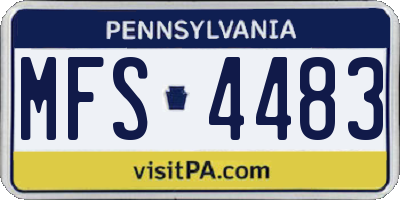 PA license plate MFS4483