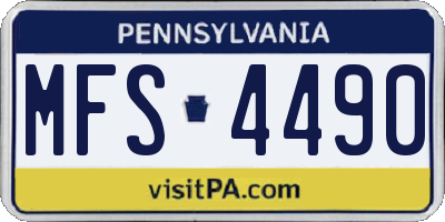 PA license plate MFS4490
