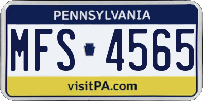 PA license plate MFS4565
