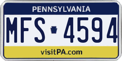 PA license plate MFS4594