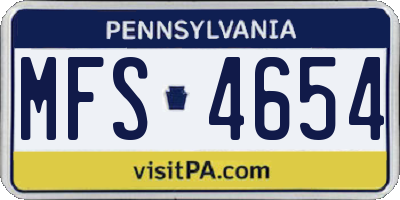 PA license plate MFS4654