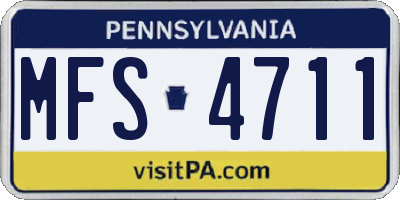 PA license plate MFS4711