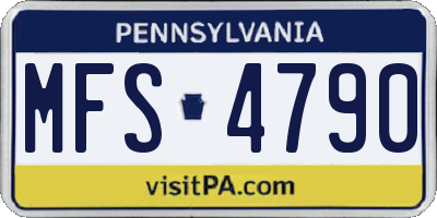 PA license plate MFS4790