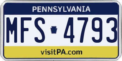 PA license plate MFS4793
