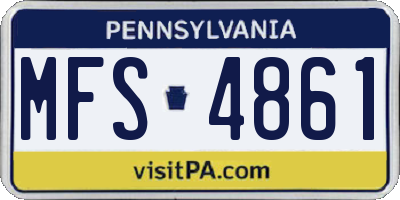 PA license plate MFS4861