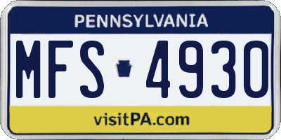 PA license plate MFS4930