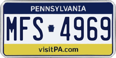 PA license plate MFS4969