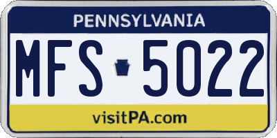 PA license plate MFS5022