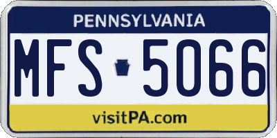 PA license plate MFS5066