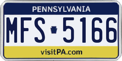 PA license plate MFS5166