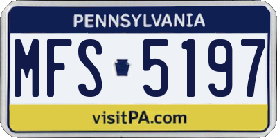PA license plate MFS5197