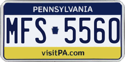 PA license plate MFS5560