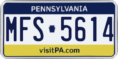 PA license plate MFS5614