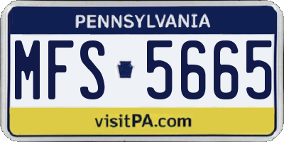 PA license plate MFS5665