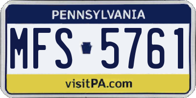 PA license plate MFS5761