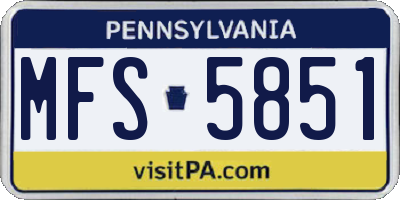 PA license plate MFS5851