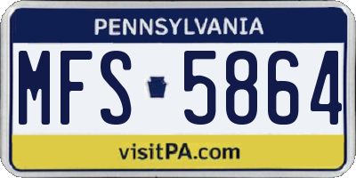 PA license plate MFS5864