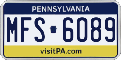 PA license plate MFS6089