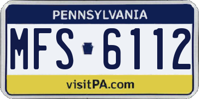 PA license plate MFS6112