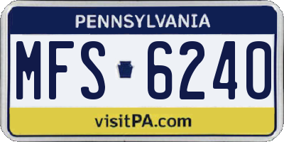 PA license plate MFS6240