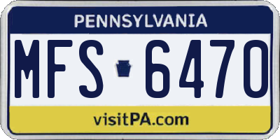 PA license plate MFS6470