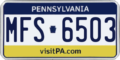 PA license plate MFS6503