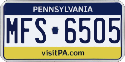 PA license plate MFS6505